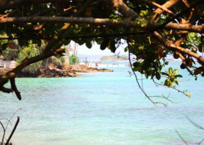 Blick auf den kleinen Polhena Beach