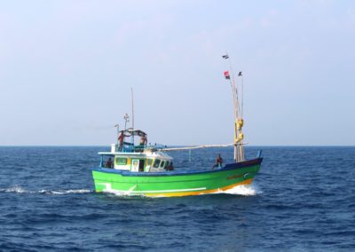 Fischerboot auf hoher See